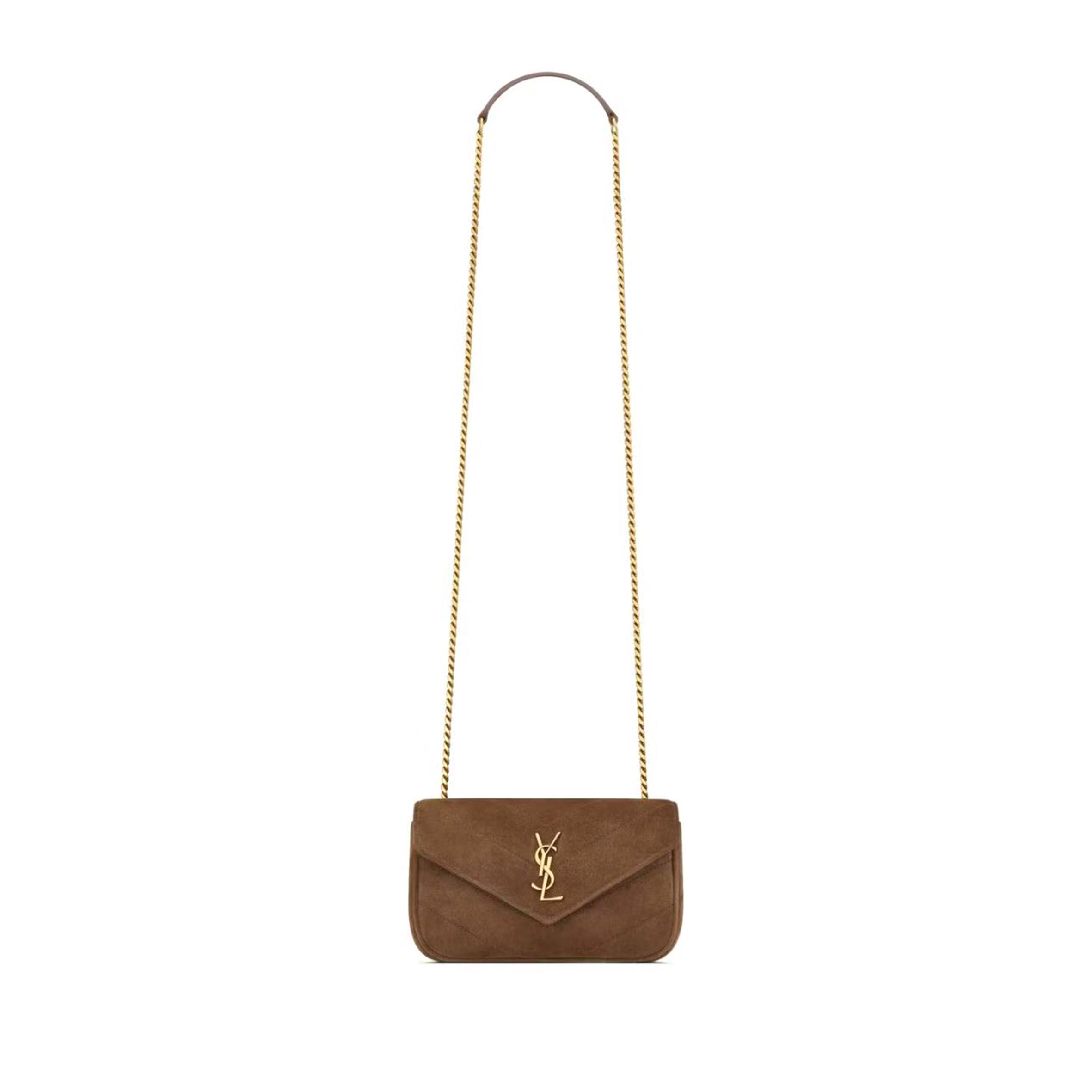YSL LOULOU MINI IN SUEDE 821749 (20*12*5cm)